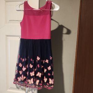 Speechless Pink and Navy Butterfly Dress
